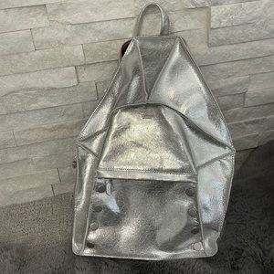 HAMMITT leather silver back pack purse NEW WT